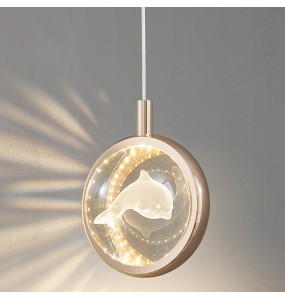 Crystal Ball Pendant Lighting Bedroom Bedside Creative Animal Rose Small Chandelier Living Room Window Background Wall Decor