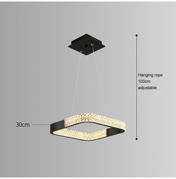 Modern Gold Black Circle Rectangular Pendant Led Chandeliers For Living Room Bedroom Ceiling Lamp Indoor Light Fixtures New