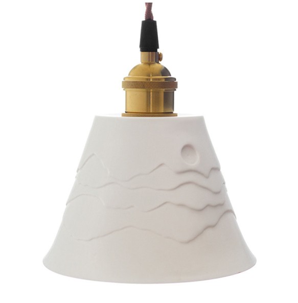 Japanese Style Zen Ceramic Small Chandelier Homestay Living Room Bedside Lamp Mountain Shadow Bedroom Brass Led Pendant Lights