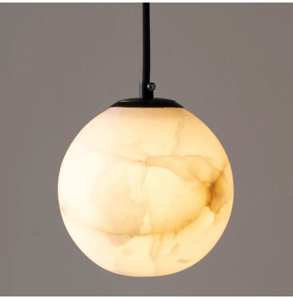 Luxury Marble Moon Chandelier Hotel Restaurant Aisle Bedroom Bedside Storefront Decoration Copper Planet Pendant Lighting