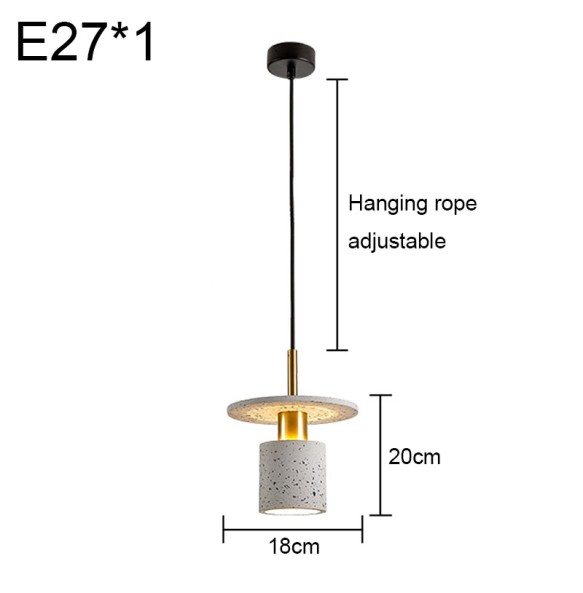 Modern Terrazzo Cement Small Chandelier Nordic Minimalist Restaurant Bar Decorative Hanging Lamp Led Pendant Lighting