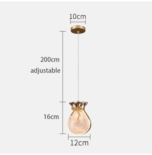 Modern Simple Acrylic Pendant Light Blessing Bag Design Small Chandelier Bedroom Bedside Lamp Living Room Dining  Led Lighti