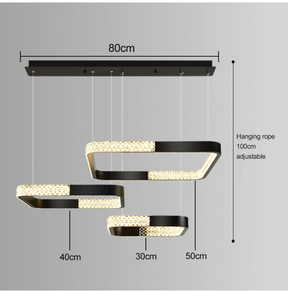 Modern Gold Black Circle Rectangular Pendant Led Chandeliers For Living Room Bedroom Ceiling Lamp Indoor Light Fixtures New