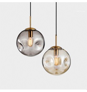 Nordic Modern Minimalist Creative Gradient Color Glass Ball Small Chandelier Living Room Bedroom Dining  Led Lighting