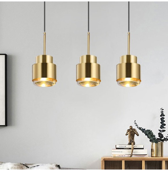 Nordic Minimalist Postmodern Pendant Lighting Coffee Restaurant Bar Hanging Lamp Counter Bedroom Study Bedside Golden Chandelier