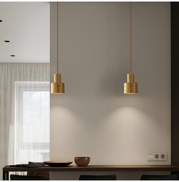 Nordic Minimalist Postmodern Pendant Lighting Coffee Restaurant Bar Hanging Lamp Counter Bedroom Study Bedside Golden Chandelier