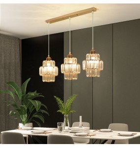 Modern Light Luxury Crystal Pendant  Lantern Small Ceiling Chandelier Bedroom Living Room Dining  Square Led ing