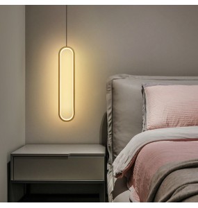 Nordic Minimalist Oval Dining Room Chandelier Living  Tv Wall Pendant Lighting Bedroom Bedside Decoration Study Led Lamp