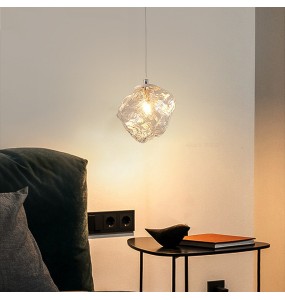 Modern Minimalist Nordic Corridor Hanging Line Imitation Ice Cube Chandelier Aisle Hanging Lamp Creative Entrance Home Led Light