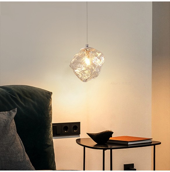 Modern Minimalist Nordic Corridor Hanging Line Imitation Ice Cube Chandelier Aisle Hanging Lamp Creative Entrance Home Led Light