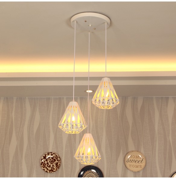 Modern Creative Pendant Light Rhombus Shape Chandelier Bedroom Living Room Dining  Led Lighting