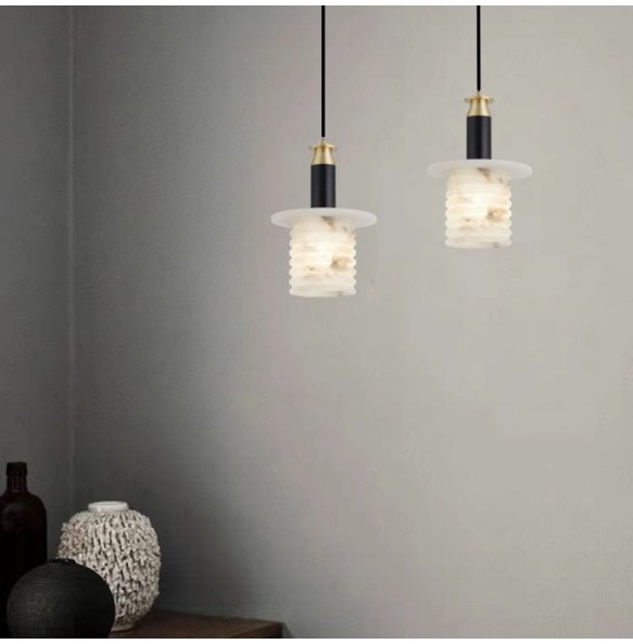 Modern Creative Luxury Spanish Marble Chandelier Nordic Restaurant Bedroom Bedside Pendant Lighting Led Hanging Lamp