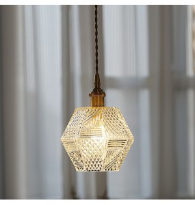 Romantic French Bedroom Bedside Chandelier Balcony Corridor Retro Wabi-Sabi Style Japanese Glass Small Pendant Lighting