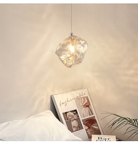 Modern Minimalist Nordic Corridor Hanging Line Imitation Ice Cube Chandelier Aisle Hanging Lamp Creative Entrance Home Led Light