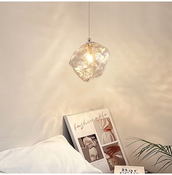 Modern Minimalist Nordic Corridor Hanging Line Imitation Ice Cube Chandelier Aisle Hanging Lamp Creative Entrance Home Led Light