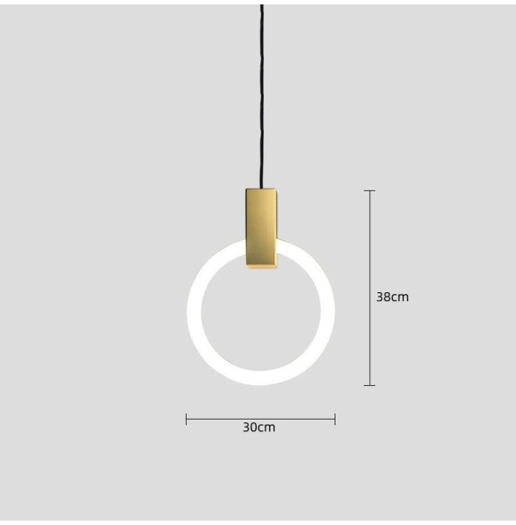 Nordic Bedroom Circle Ring Chandelier Restaurant Bar Lamp Modern Simple Led Small Pendant Lighting