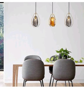 Nordic Modern Minimalist Irregular Shaped Small Chandelier Living Room Bedroom Dining  Gradient Glass Led Pendant Lighting