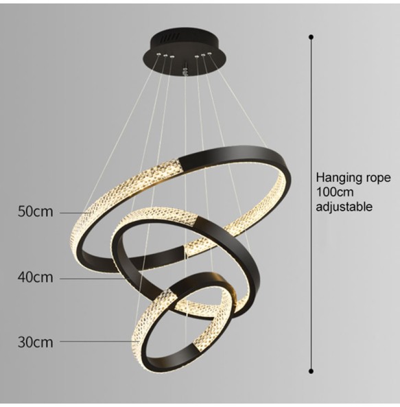 Modern Gold Black Circle Rectangular Pendant Led Chandeliers For Living Room Bedroom Ceiling Lamp Indoor Light Fixtures New