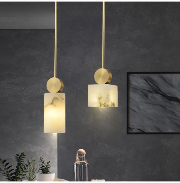 Modern Minimalist Geometric Shape Marble Small Chandelier Dining Room Led Pendant Lighting Living  Study Balcony Decoration