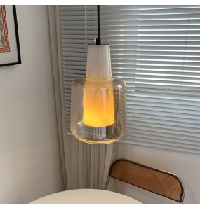 European Style Glass Bedroom Bedside Lamp Hanging Line Small Chandelier Modern Minimalist Luxury Restaurant Bar Pendant Lighting