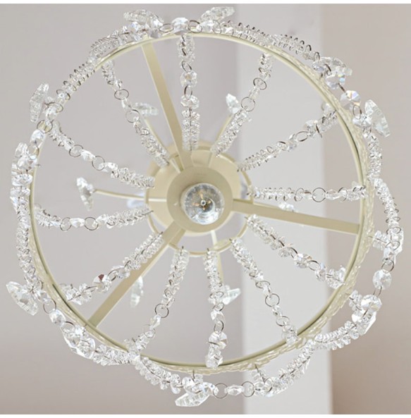 Romantic French Cream Style Crystal Chandelier  Luxury Porch Aisle Bedside Pendant Lighting Cloakroom Princess Room Hanging Lamp