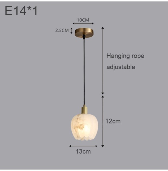 Modern Style Marble Bedside Small Chandelier Luxury Minimalist Hanging Lamp Bedroom Staircase Background Pendant Lighting