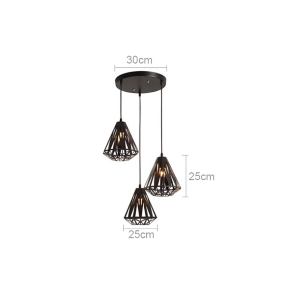 Modern Creative Pendant Light Rhombus Shape Chandelier Bedroom Living Room Dining  Led Lighting