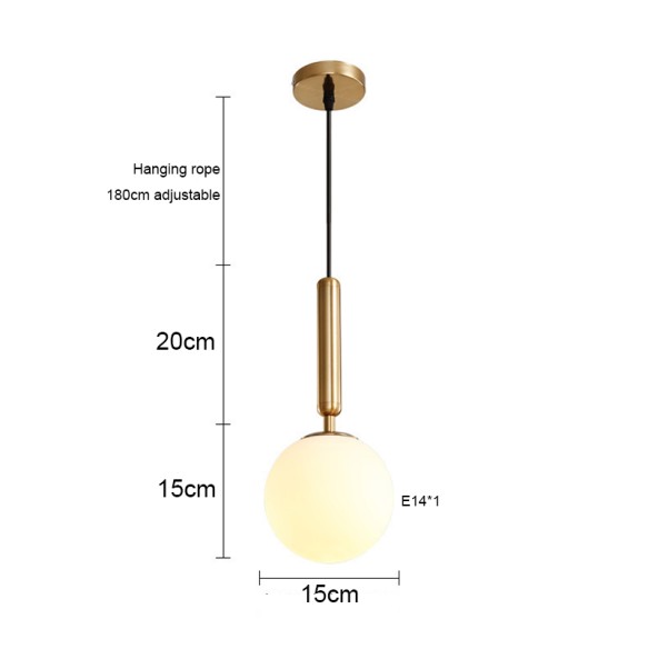 Modern Minimalist Round Glass Ball Dining Room Small Chandelier Living  Bar Study Balcony Led Indoor Pendant Lighting