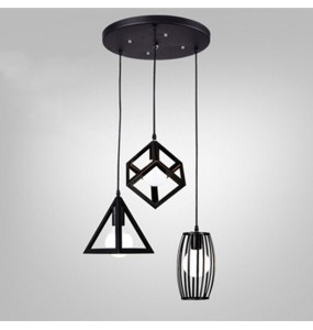 Nordic Pendant Lighting Geometric Cube Birdcage Retro Ceiling Chandelier Living Room Restaurant Bar Corridor Led Lights