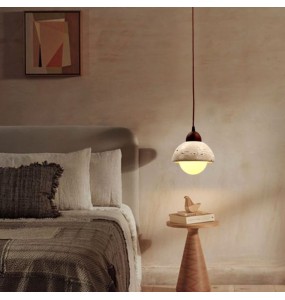 Japanese Wabi-Sabi Style Led Lamp Cream Bedroom Bedside Chandelier Creative Homestay Retro Nordic Restaurant Small Pendant Light