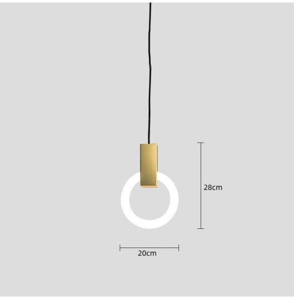 Nordic Bedroom Circle Ring Chandelier Restaurant Bar Lamp Modern Simple Led Small Pendant Lighting