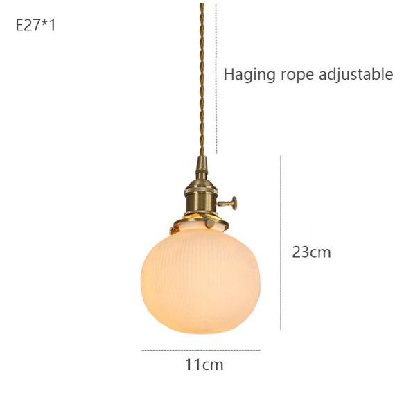 Japanese Style Ceramic Small Chandelier Brass Lamp Holder Restaurant Bar Bedroom Bedside Nordic Retro Led Pendant Lighting