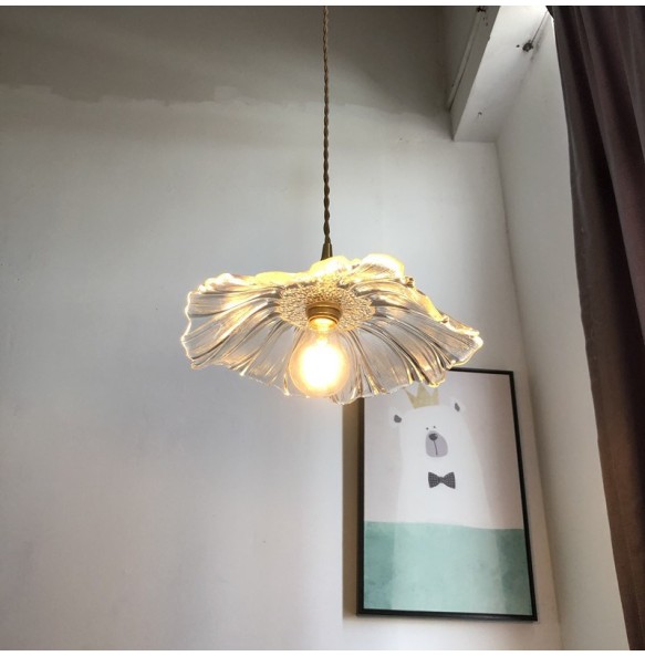 Japanese Style Chandelier Dining Room Living  Decor Flower Bedside Bedroom Nordic Modern Brass  Glass Pendant Lighting