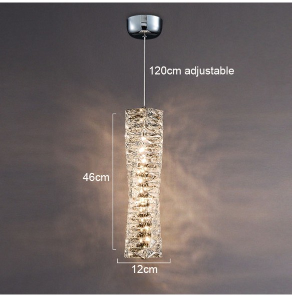 Luxury Crystal Pendant Light Small Chandelier Bedroom Bedside Lamp Postmodern Minimalist Single-Head Living Room Decor