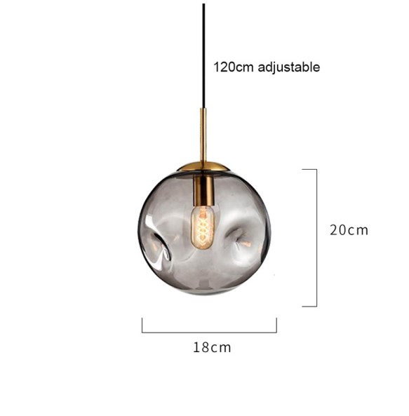 Nordic Modern Minimalist Creative Gradient Color Glass Ball Small Chandelier Living Room Bedroom Dining  Led Lighting