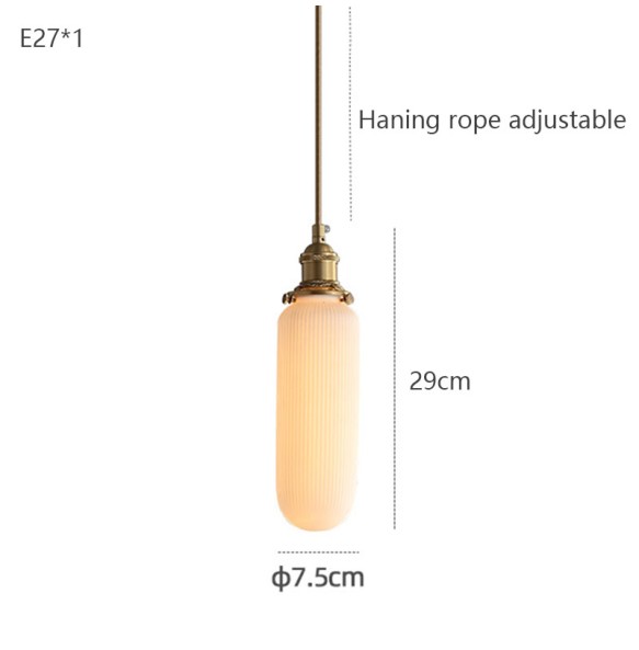 Japanese Style Ceramic Small Chandelier Brass Lamp Holder Restaurant Bar Bedroom Bedside Nordic Retro Led Pendant Lighting