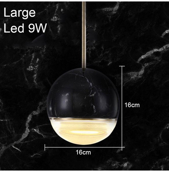 Modern Minimalist Round Marble Dining Room Small Chandelier Living  Decoration Bedroom Study  Led Pendant Lighting