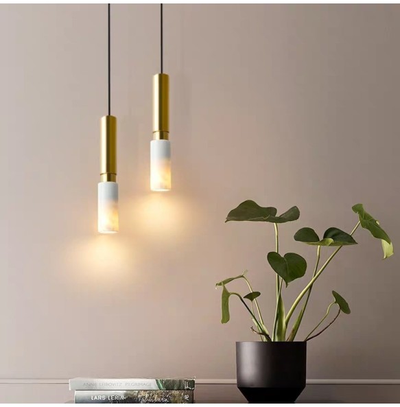 Modern Minimalist Luxury Marble Dining Room Small Chandelier Living  Bedroom Bedside Led Pendant Lighting Lamp Study