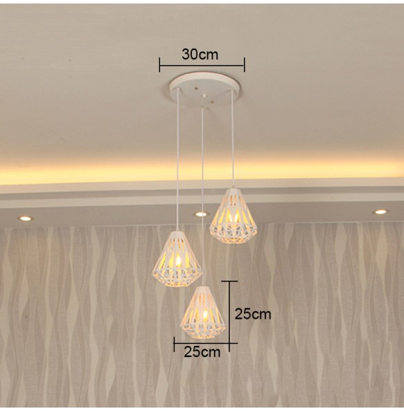 Modern Creative Pendant Light Rhombus Shape Chandelier Bedroom Living Room Dining  Led Lighting