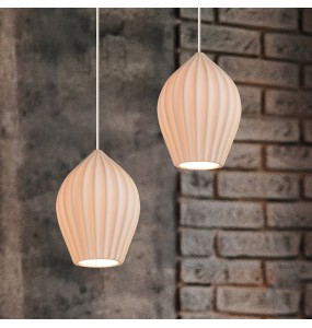 Nordic Restaurant Coffee Bar Ceramics Chandelier Bedroom Bedside Led Indoor Lighting Modern Minimalist Ceramic Pendant Lamp