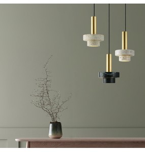 Modern Led Marble Pendant Lighthing Living Room Decoration Designer Terrazzo Restaurant Industrial Chandelier For Home