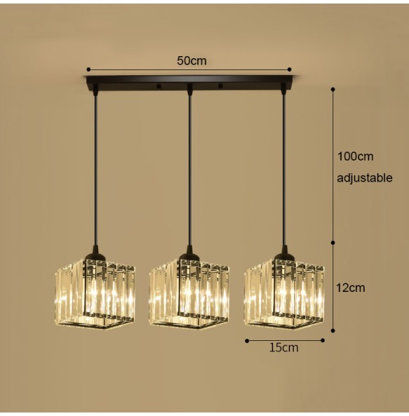 Modern Light Luxury Crystal Pendant  Lantern Small Ceiling Chandelier Bedroom Living Room Dining  Square Led ing