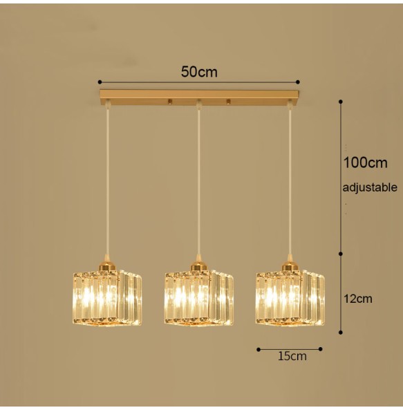 Modern Light Luxury Crystal Pendant  Lantern Small Ceiling Chandelier Bedroom Living Room Dining  Square Led ing