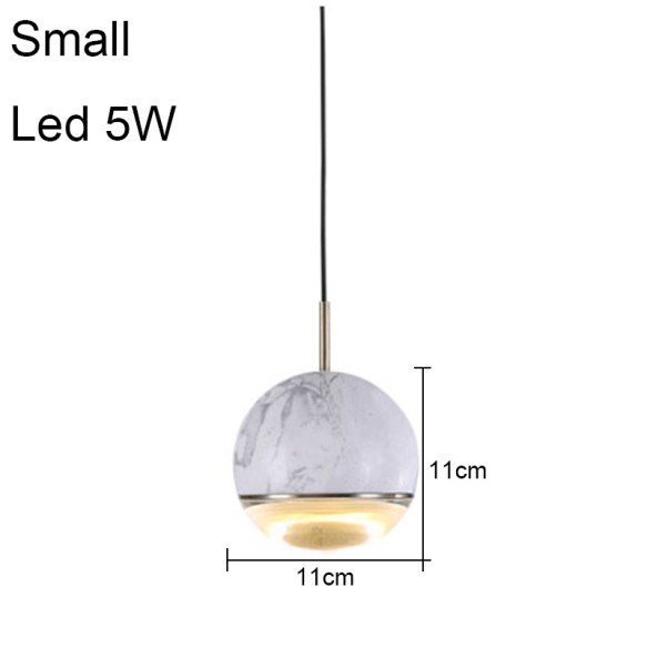 Modern Minimalist Round Marble Dining Room Small Chandelier Living  Decoration Bedroom Study  Led Pendant Lighting