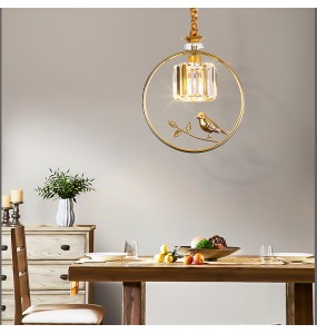 Nordic Entrance Porch Crystal Bird Pendant Lighting Bar Balcony Aisle Cloakroom Postmodern Minimalist Chandelier