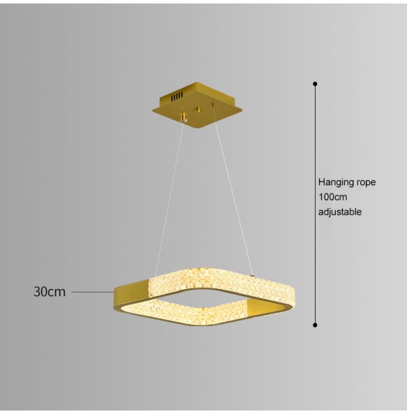 Modern Gold Black Circle Rectangular Pendant Led Chandeliers For Living Room Bedroom Ceiling Lamp Indoor Light Fixtures New