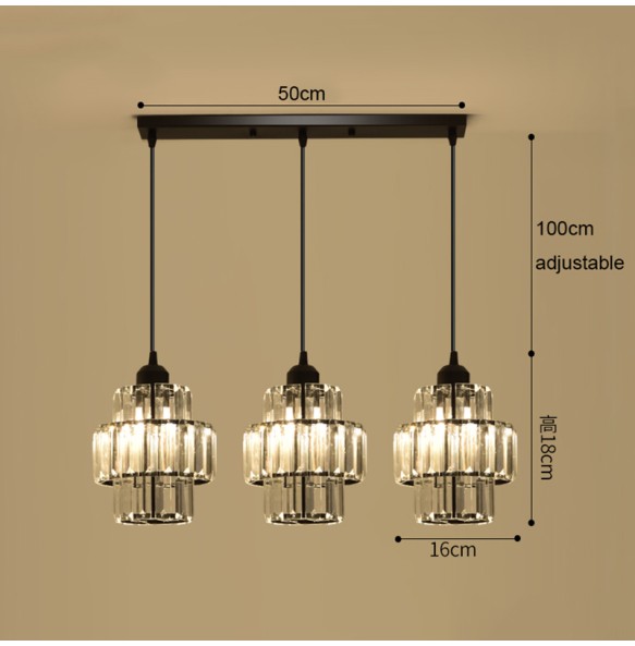 Modern Light Luxury Crystal Pendant  Lantern Small Ceiling Chandelier Bedroom Living Room Dining  Square Led ing