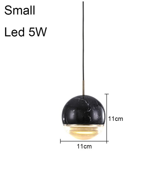 Modern Minimalist Round Marble Dining Room Small Chandelier Living  Decoration Bedroom Study  Led Pendant Lighting