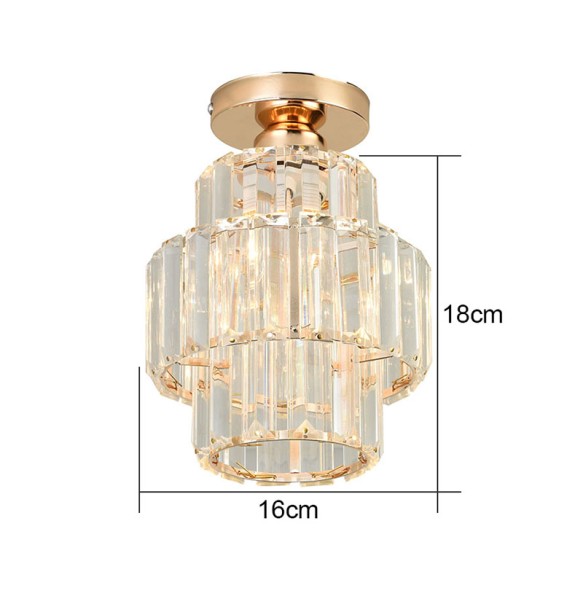 Modern Light Luxury Crystal Pendant  Lantern Small Ceiling Chandelier Bedroom Living Room Dining  Square Led ing